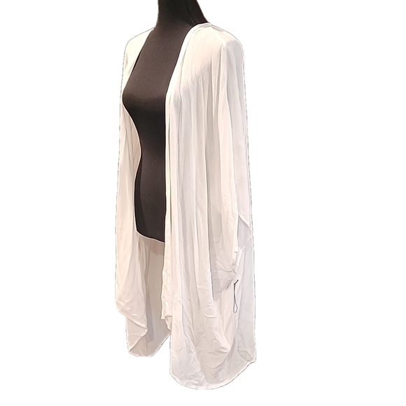 🤍NWT🤍 Forever 21 Drapey White Swim Coverup Small - Picture 2 of 6